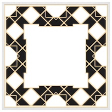Art dco diamond border (Picture Frame) White | S