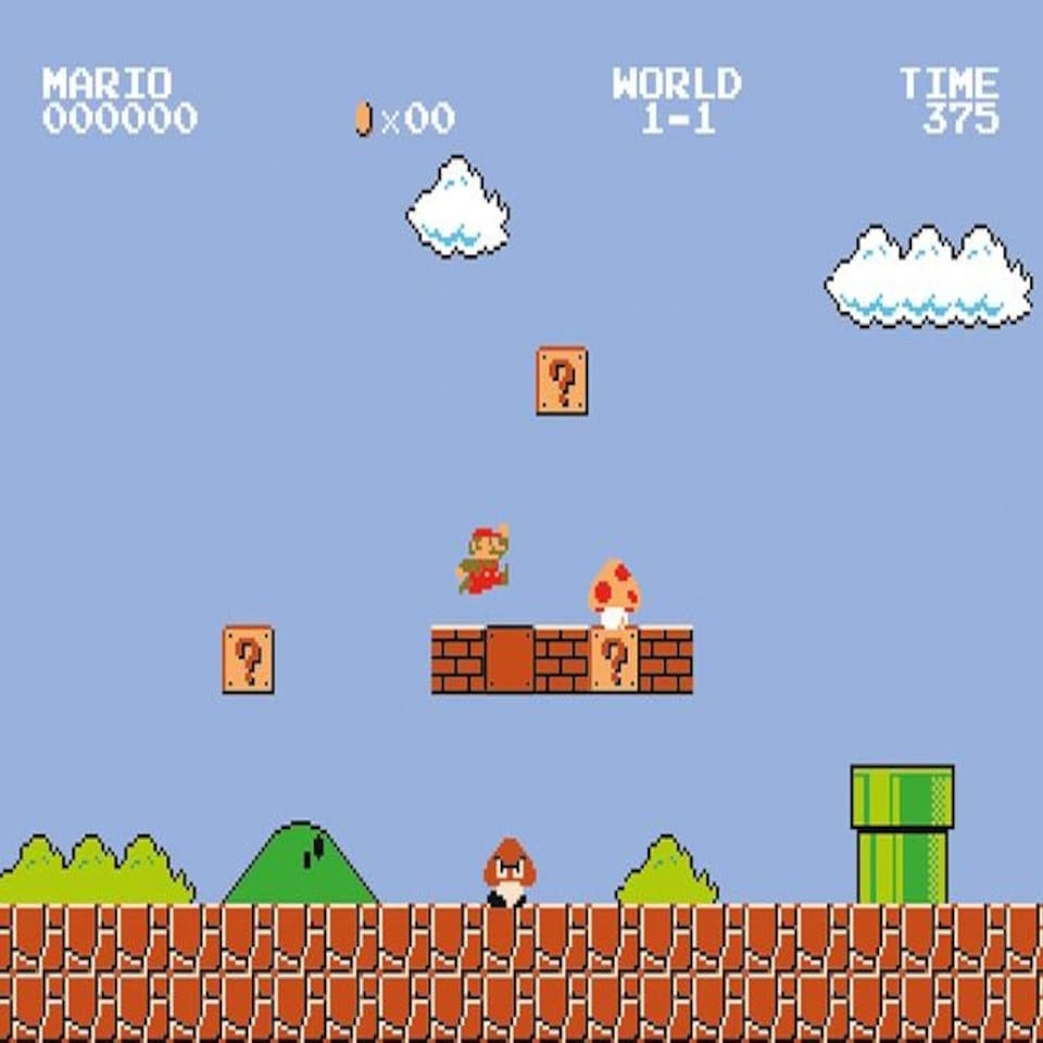 Super Mario Bros. (1-1) 60x80x2cm Stretched Canvas Print