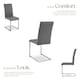 image 3 of Dining Chairs - cantilevered, high backrest, flat steel frame - Set of 2 Grey