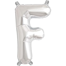 Letter F Silver Air Fill Foil Balloon 40cm / 16 in