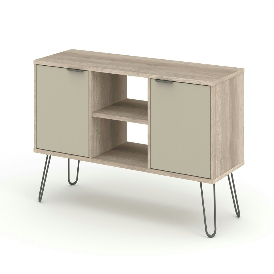 image 1 of Core Products Augusta Driftwood 2 Door Wide Screen TV Unit H57.0cm x W114.5cm x D39.5cm Cream
