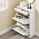 image 2 of SoBuy FSR78-WG,Shoe Rack Storage Cabinet with 2 Flip Drawers | White | White-glossy | 1