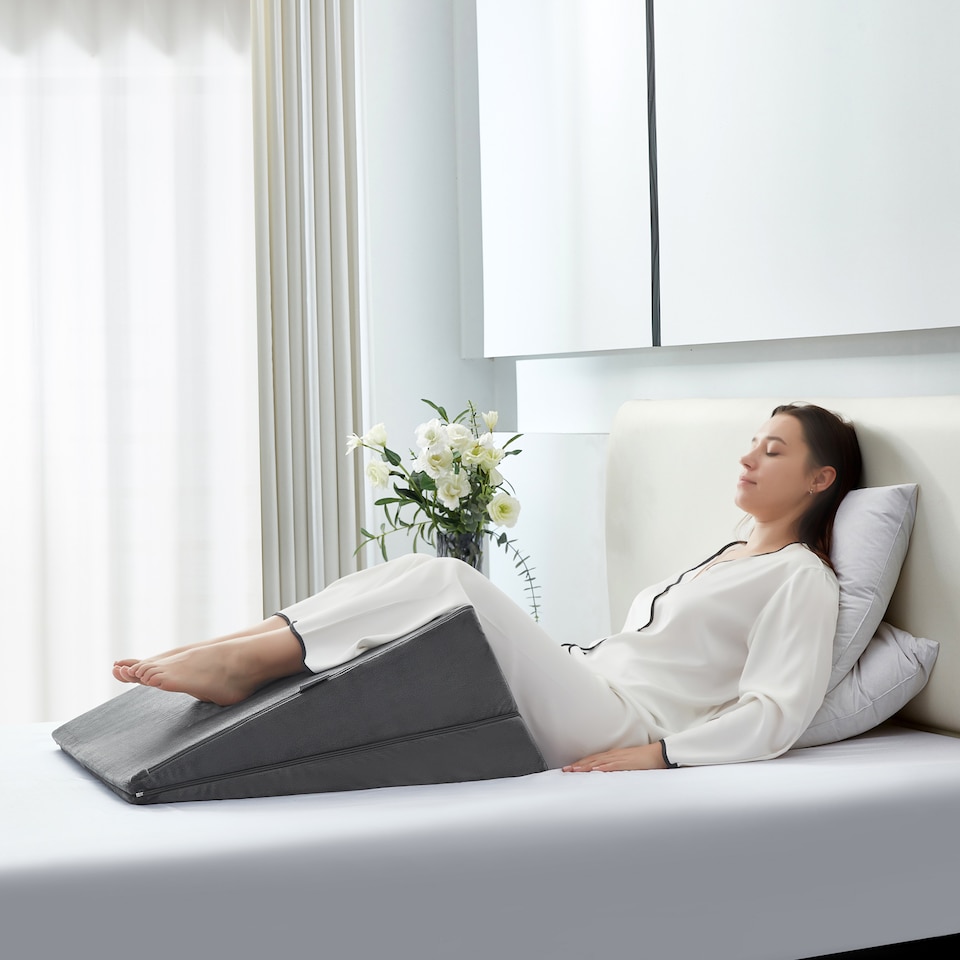 image 1 of Ezysleep Dual Layer Support Adjustable Memory Foam Wedge Pillow