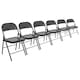 image 1 of Harbour Housewares Metal Folding Chairs - Matt Black - Pack of 6
