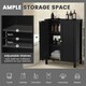 image 6 of COSTWAY Bathroom Floor Storage Cabinet Storage Organizer Black Black