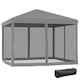 image 1 of Outsunny 3 x 3 m Pop Up Gazebo 420D Garden Tent Canopy with Removable Mesh Sidewall Netting Carry Bag for Garden Patio Outdoor Light Grey