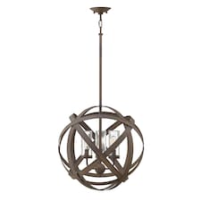 Carson 3 Light Outdoor Ceiling Pendant Light Iron IP44, E14