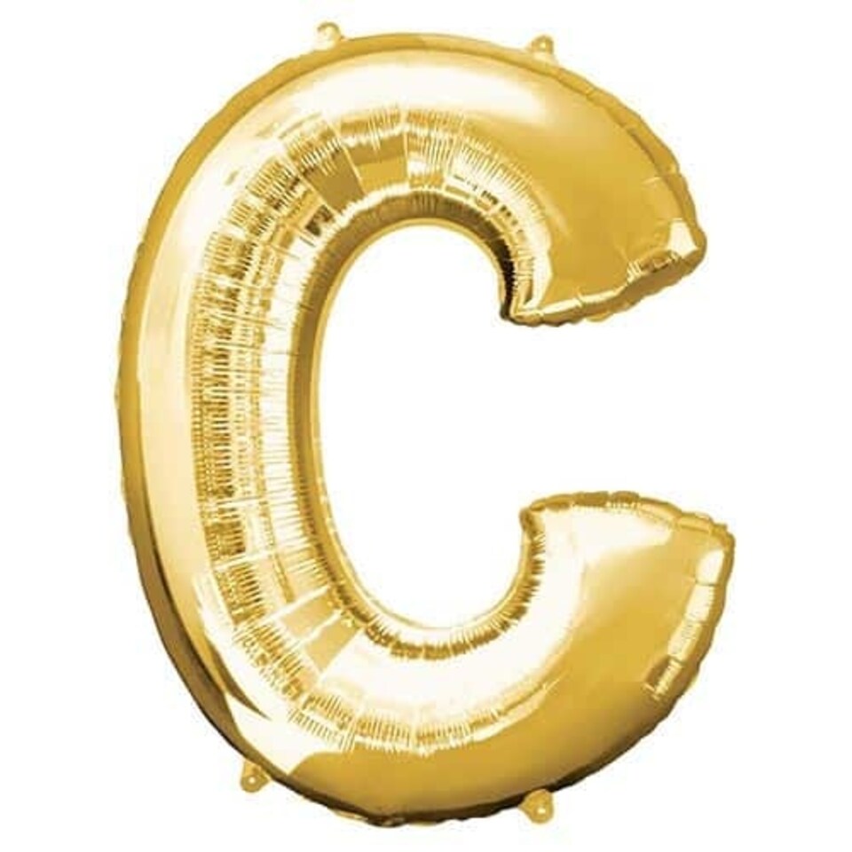 Gold Letter C Helium Foil Giant Balloon 81cm / 32 in