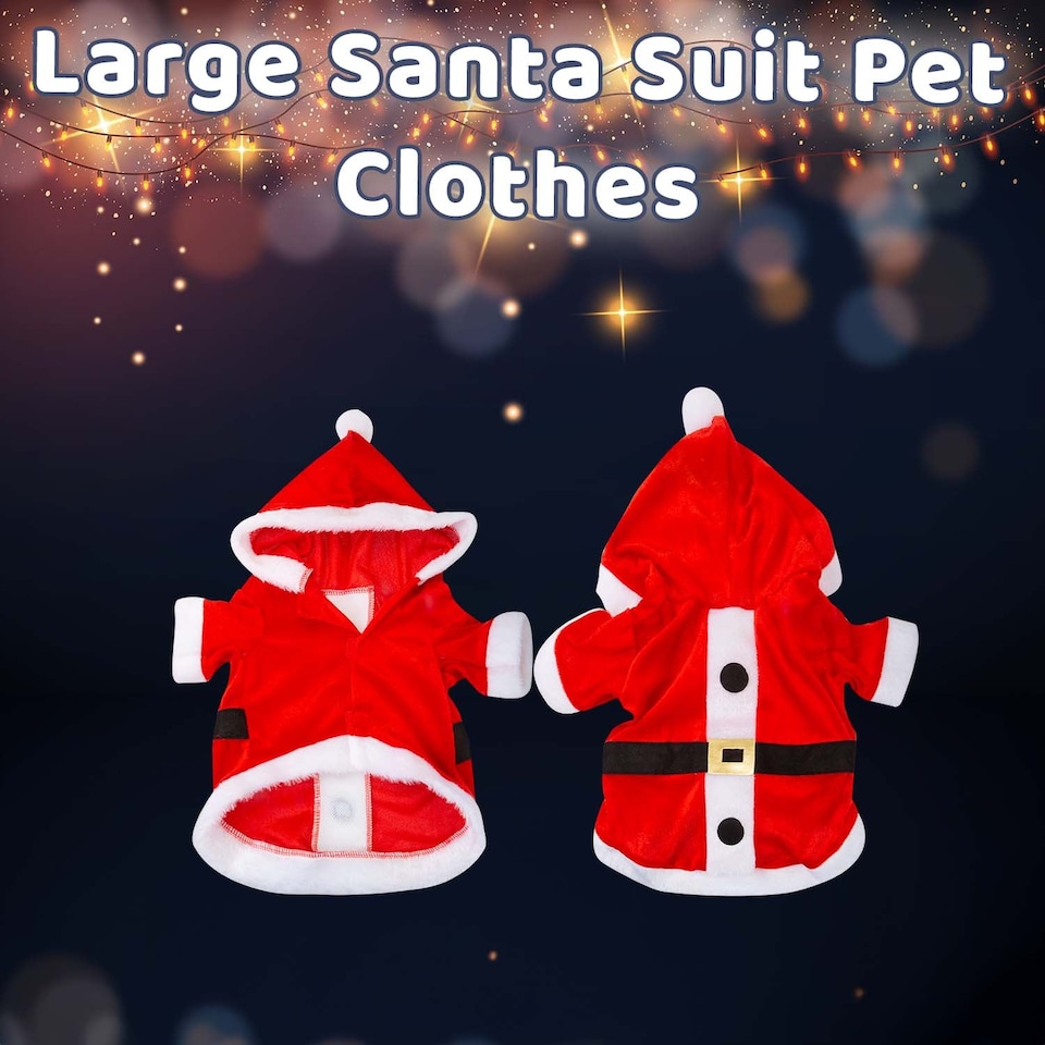 image 1 of vfm-estore Christmas Large Dog Santa Suit Pet Clothes - Large Red