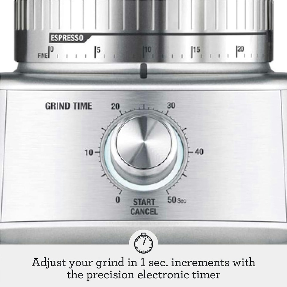 image 1 of Sage The Dose Control Pro - Precision Coffee Grinder, 60 Grind Settings - 340g Coffee Bean Capacity, with Timer - Silver
