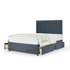 Midnight Linen 4 Drawer Divan Base and Valencia Headboard Double