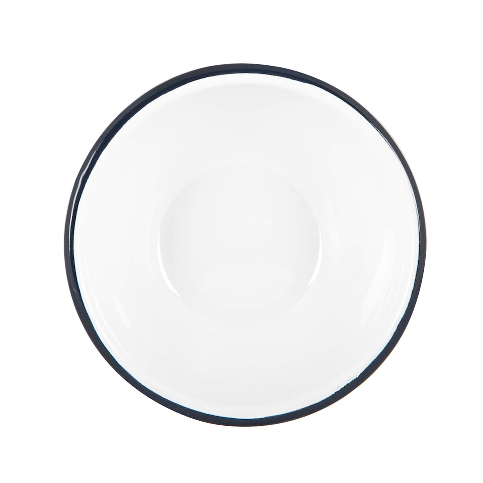 image 1 of Argon Tableware White Enamel Bowls - 16cm - Navy - Pack of 6 | Blue | Navy