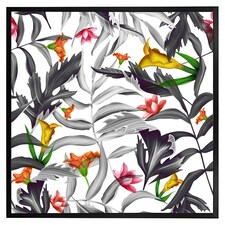 Monochrome leaves (Picutre Frame) Black | XL