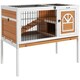 image 1 of PawHut Wooden Rabbit Hutch, Small Animal House w/ Removable Tray, Openable Roof