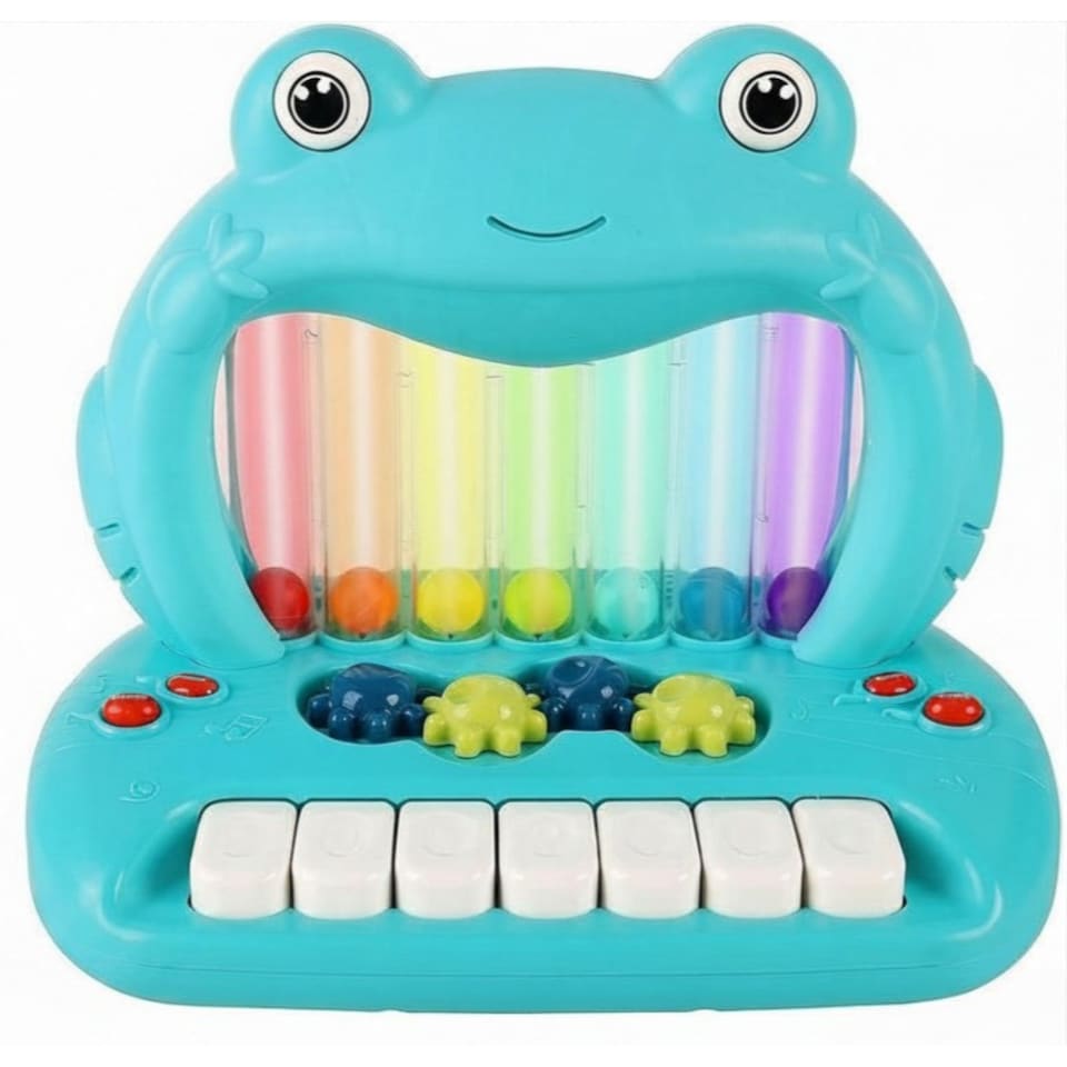 image 1 of Frog Light-Up Bouncing Ball Piano Toy - Electric Musical Keyboard with Dancing Ball, Flashing Lights & Fun Sound Effects - Interactive Baby & Toddler Music Toy, Perfect Early Learning Gift for Boys & Girls