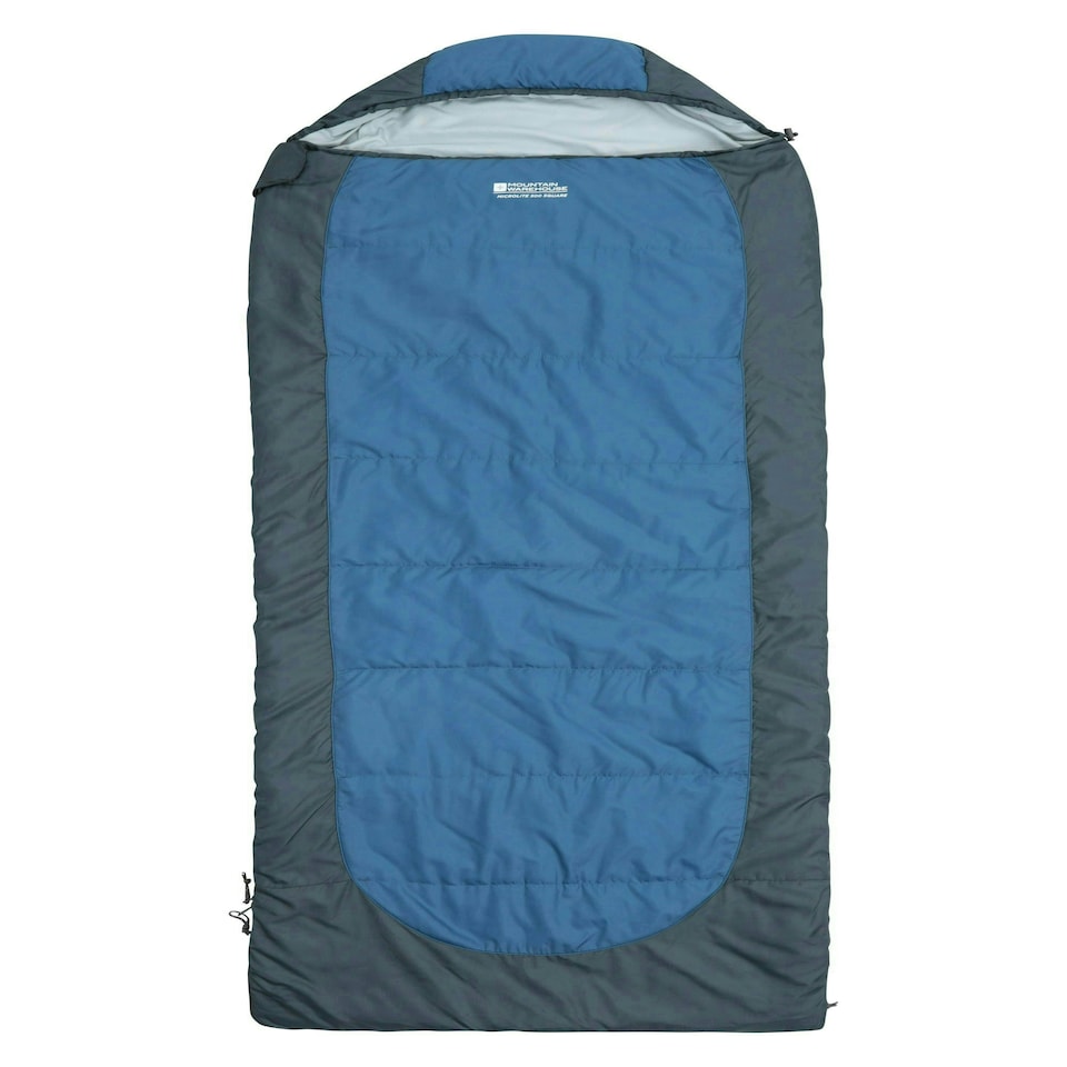 image 1 of Mountain Warehouse Microlite Sleeping Bag with Inner Pocket Two Way Zip Camp Bed Right Handed Zip - Long length (215cm) Blue