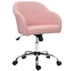 image 1 of HOMCOM Fluffy Vanity Chair for Desk, with Height Adjustable, Wheels, Pink | Pink | One Size
