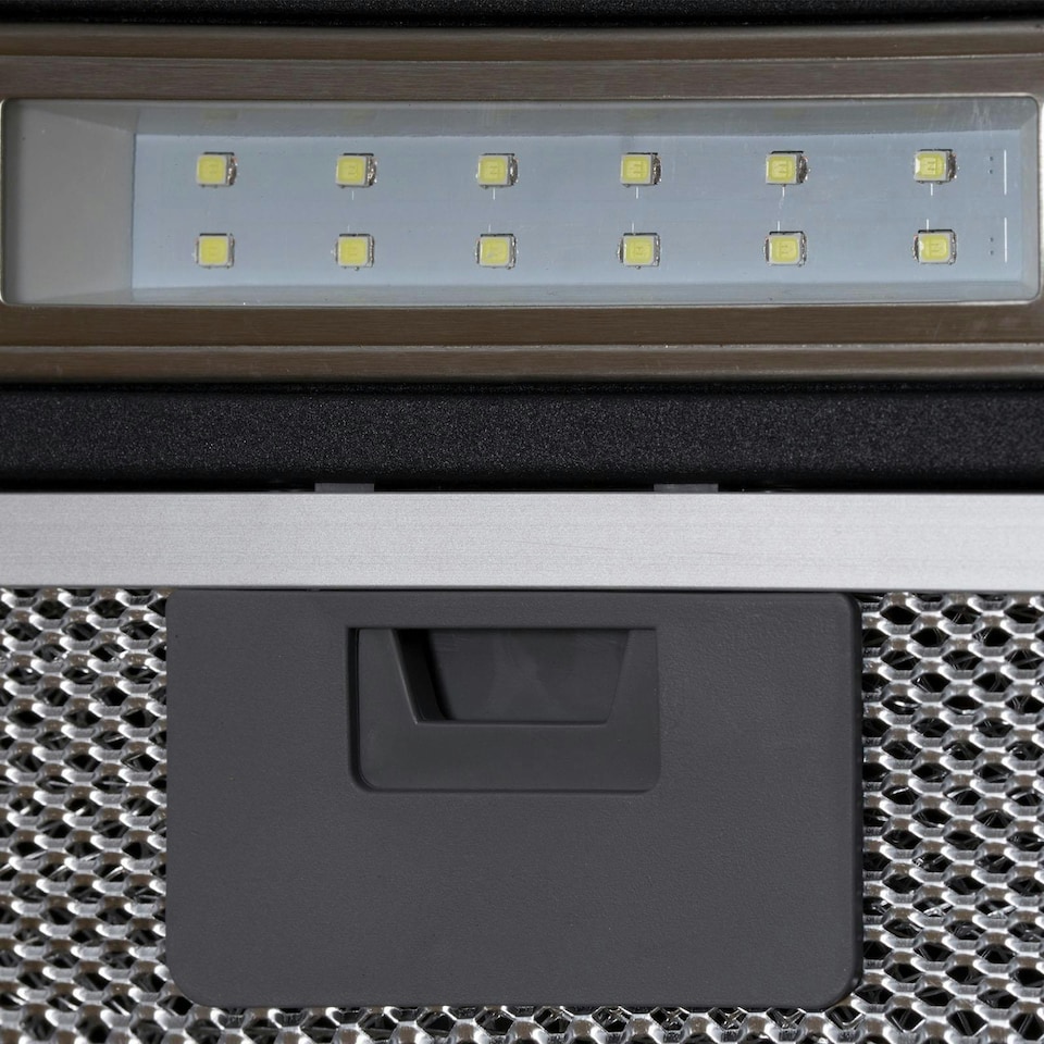 image 1 of SIA AH60BL 60cm Black Angled Glass Chimney Cooker Hood Kitchen Extractor Fan With 3 Speeds & LED Lights