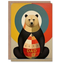 Fathers Day Grizzly Bullseye Best Ever Bear Dad Card