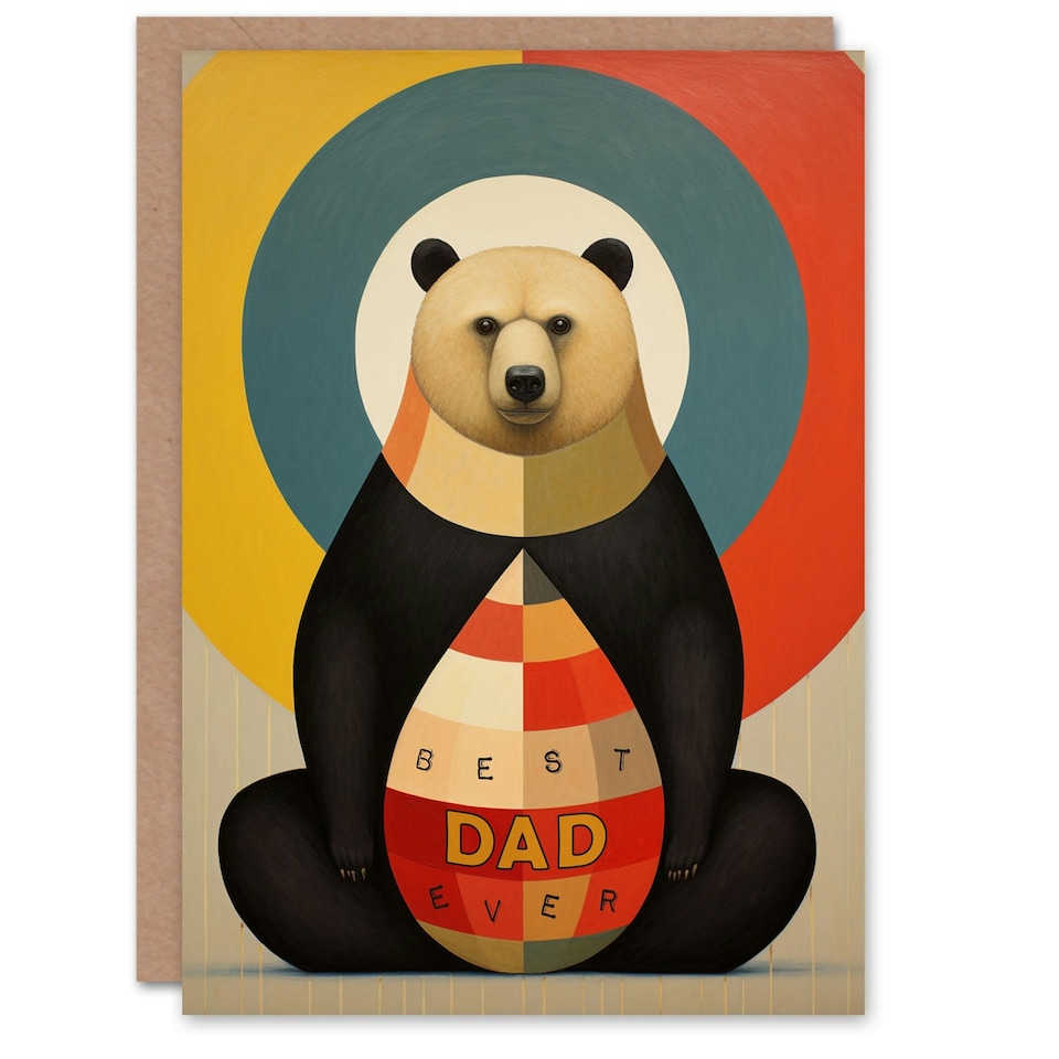 image 1 of Fathers Day Grizzly Bullseye Best Ever Bear Dad Card