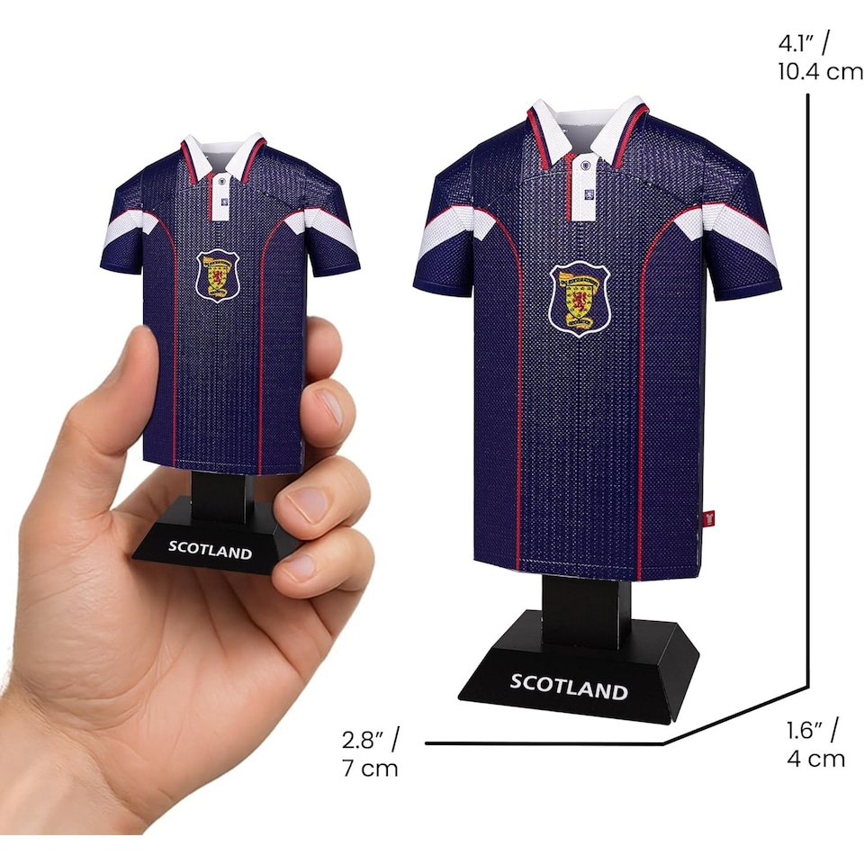 image 1 of RadStuff Metal Alloy Football Shirt - Retro Scotland Home Kit 1996/98
