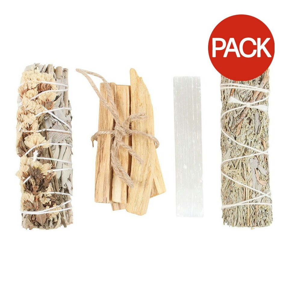 image 1 of Something Different Energy Cleansing Palo Santo Ritual Kit (Pack of 4) - White/Brown - One Size