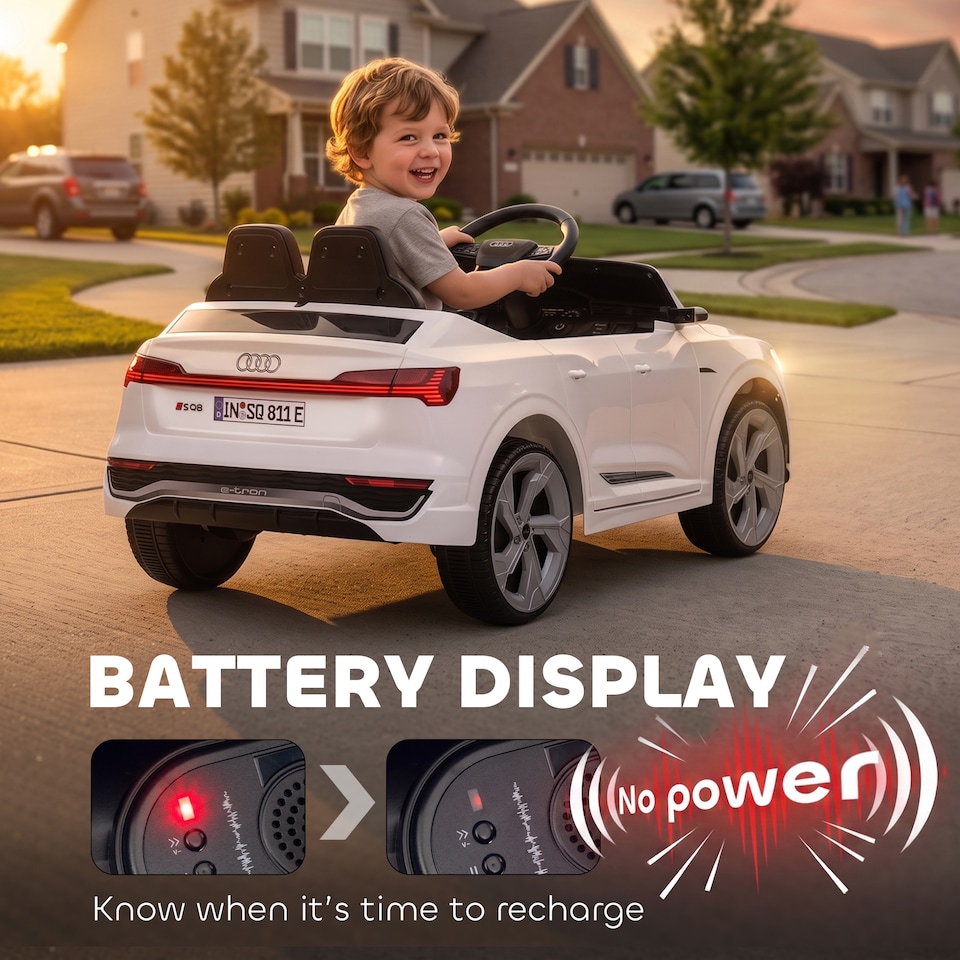 image 1 of AIYAPLAY Audi Q8 etron Sportback Licensed 12V Kids Electric Car with Remote