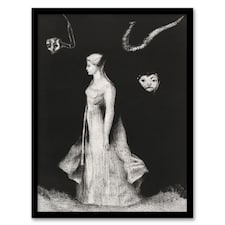 Haunting Ghostly Female Figure Redon Vintage Framed Wall Art Print 12X16"
