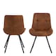image 2 of Waylor Dining Chair in Brown Fabric Set of 2