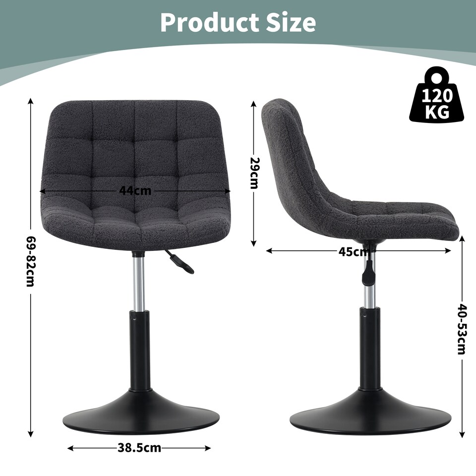 image 1 of MCC Direct Bouclé Fabric Swivel Dressing Table Chair Vanity Accent Stool Drake