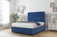 image 3 of Sloomy Somerset Navy Plush Divan Bed Base No Drawers With 54 Inch Floor Standing Headboard | Blue | Navy | King | 1