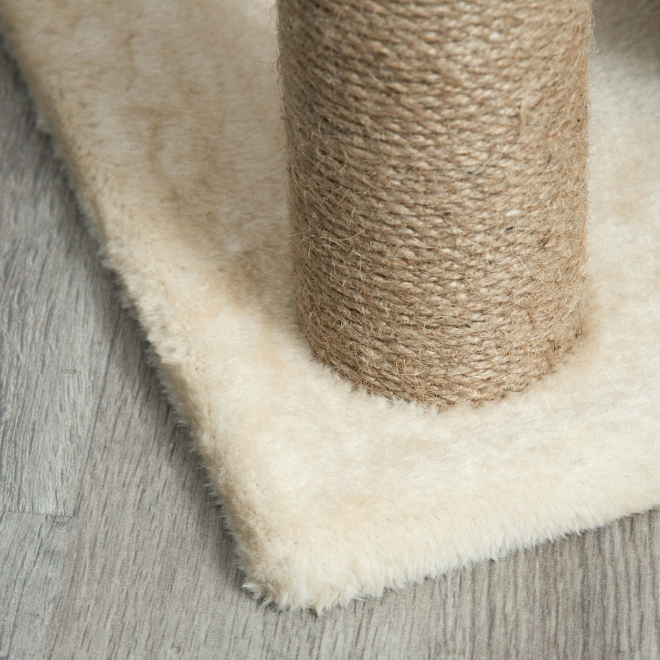 image 1 of PawHut Cat Tree Kitten Tower with Scratching Post Bed Perch Toy, Light Brown