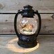 image 2 of 27cm Snowtime Christmas Water Spinner Antique Effect Lantern 2 Robins Scene  Dual Powered