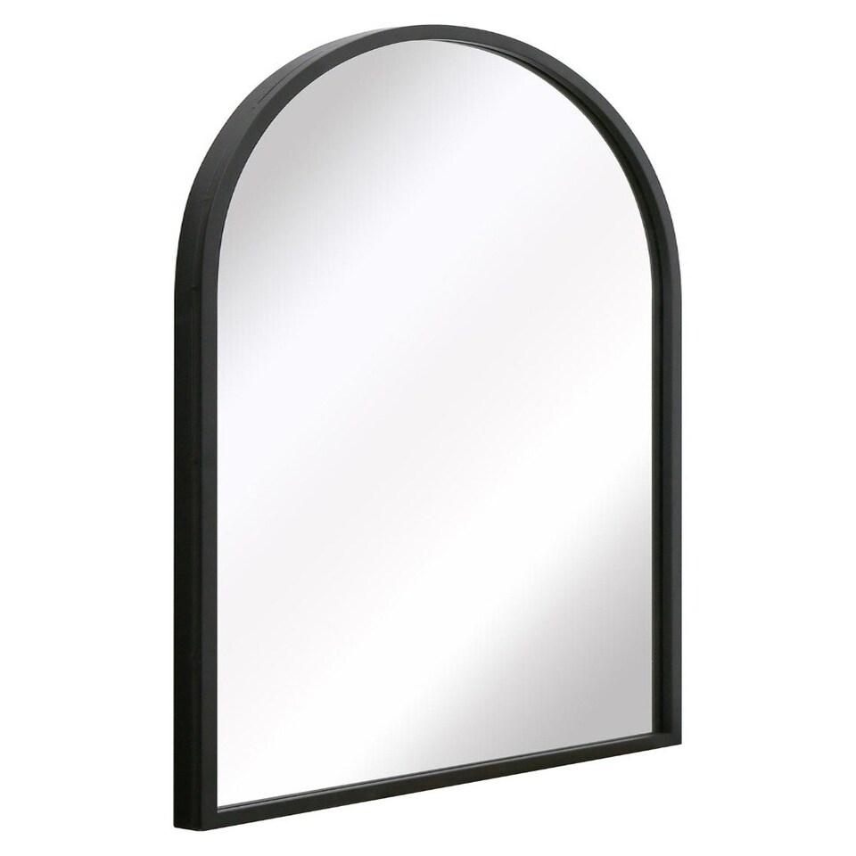 image 1 of The Arcus - Black Metal Framed Arched Wall Mirror 39" X 27" (100CM X 70CM). Suitable for Inside and Outside! Black