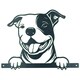 image 1 of Black Metal Peeking Staffie Silhouette with Fixing Plate Garden Ornament Gift