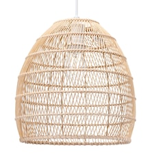 Traditional Vintage Spiral Cage Design Natural Brown Rattan Ceiling Lamp Shade | Brown