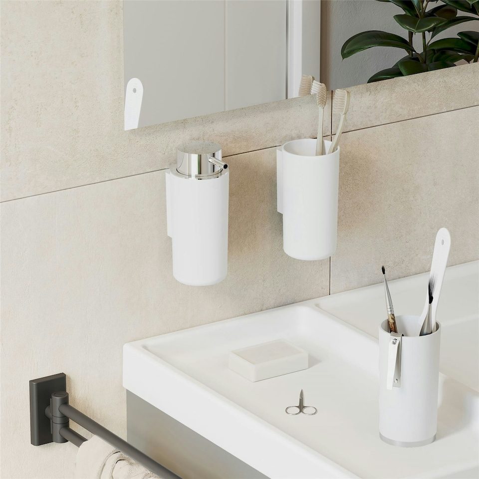 image 1 of Cosmic Soap Dispenser w/ Screws & Stainless Steel for Bathroom, Light Grey-200ml