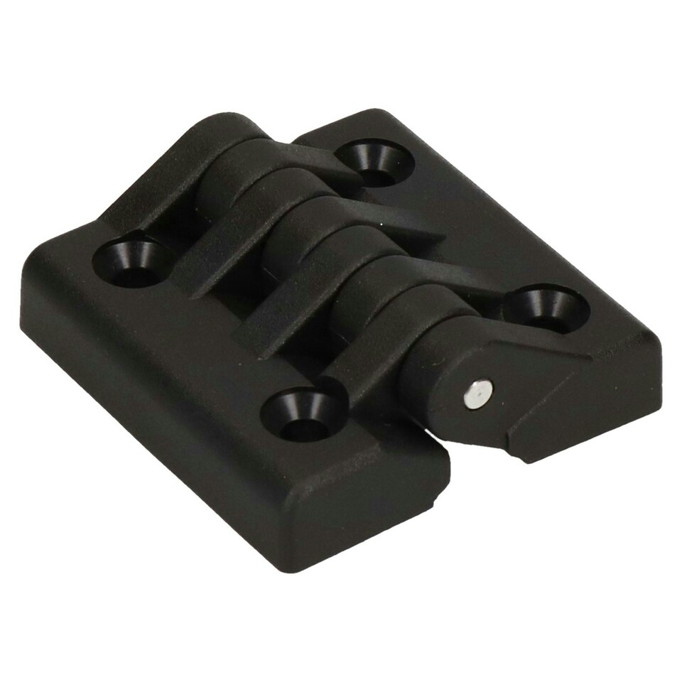image 1 of Industrial Polyamide Plastic Hinge 64x65mm Door Hatch Locker Italian Made 2PK Black