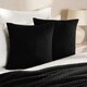 image 4 of OHS 2 x Soft Boucle Fleece Cushion Covers, 45x45cm - Black