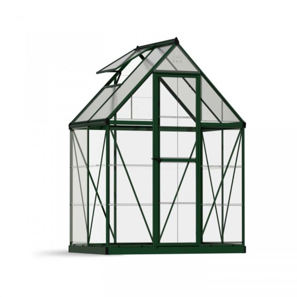 image 1 of Greenhouse Hybrid 6 x 4 - Polycarbonate - L126 x W185 x H208 cm - Green