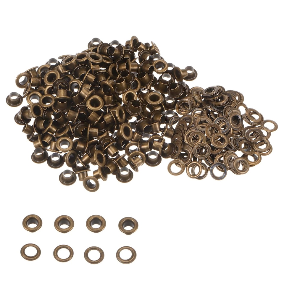image 1 of 4mm Eyelets with Washers Durable Iron Grommets for DIY Project-100pcs