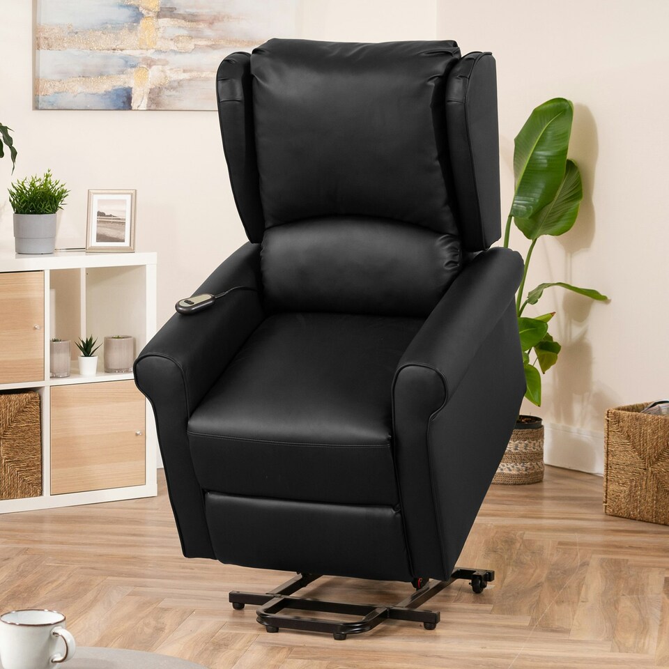 image 1 of Corcoran Electric Riser Recliner with Massage and Heat - Black