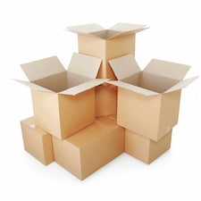 50 x Single Wall 22 x 14 x 14" (559x356x356mm) Strong Cardboard Shipping Boxes For House Moving & Storage Brown