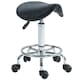 image 1 of HOMCOM Saddle Stool, PU Leather Adjustable Rolling Salon Chair for Massage, Spa, Clinic, Beauty, Hairdressing and Tattoo, Black