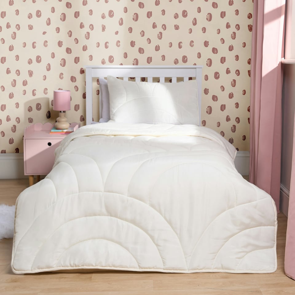 image 1 of OHS Quilted Embossed Patterned Soft Plump Coverless 7.5 Tog Washable Duvet Cover and Pillowcase Bedding Set Grey | Football | Single