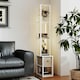 image 8 of HOMCOM Floor Lamp with Shelves, LED Standing Lamp with Fabric Drawer, White White