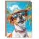 image 1 of Tropical Vacation Portrait Jack Russell Dog Beach Him Birthday Card