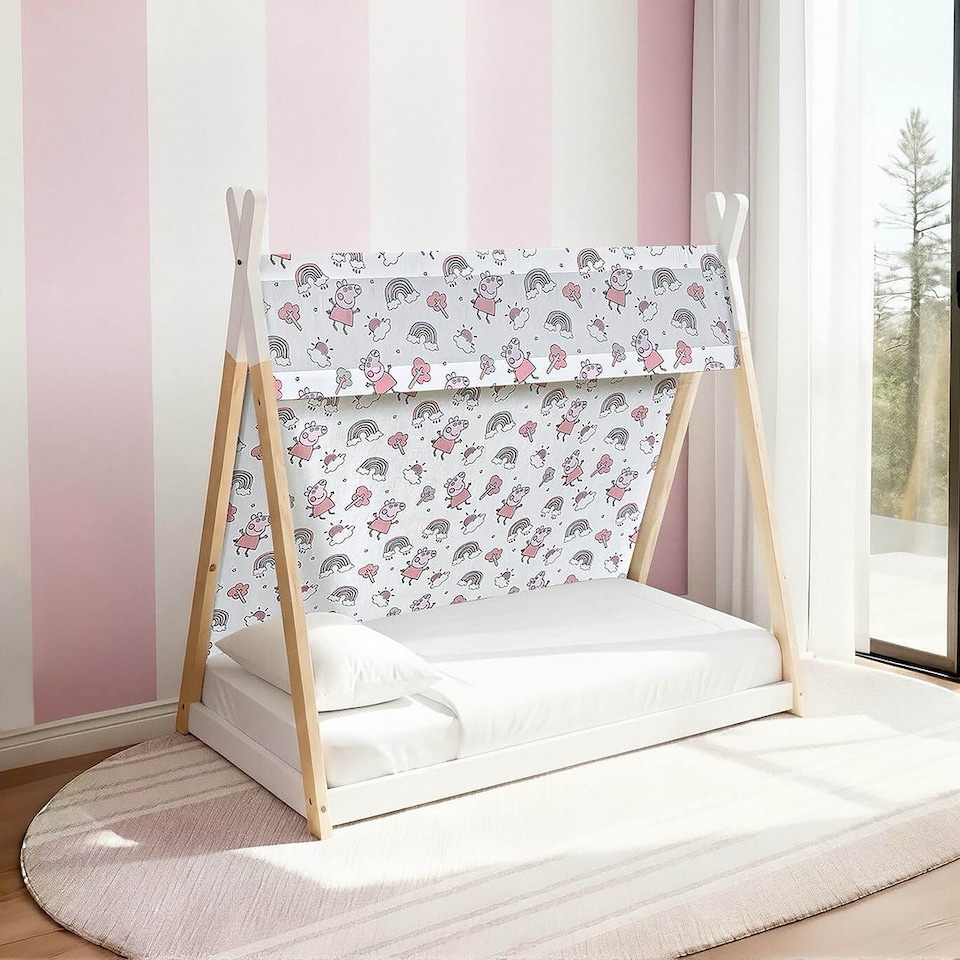 image 1 of Peppa Pig Toddler House Bed - Wood - L144 x W91 x H130 cm - White