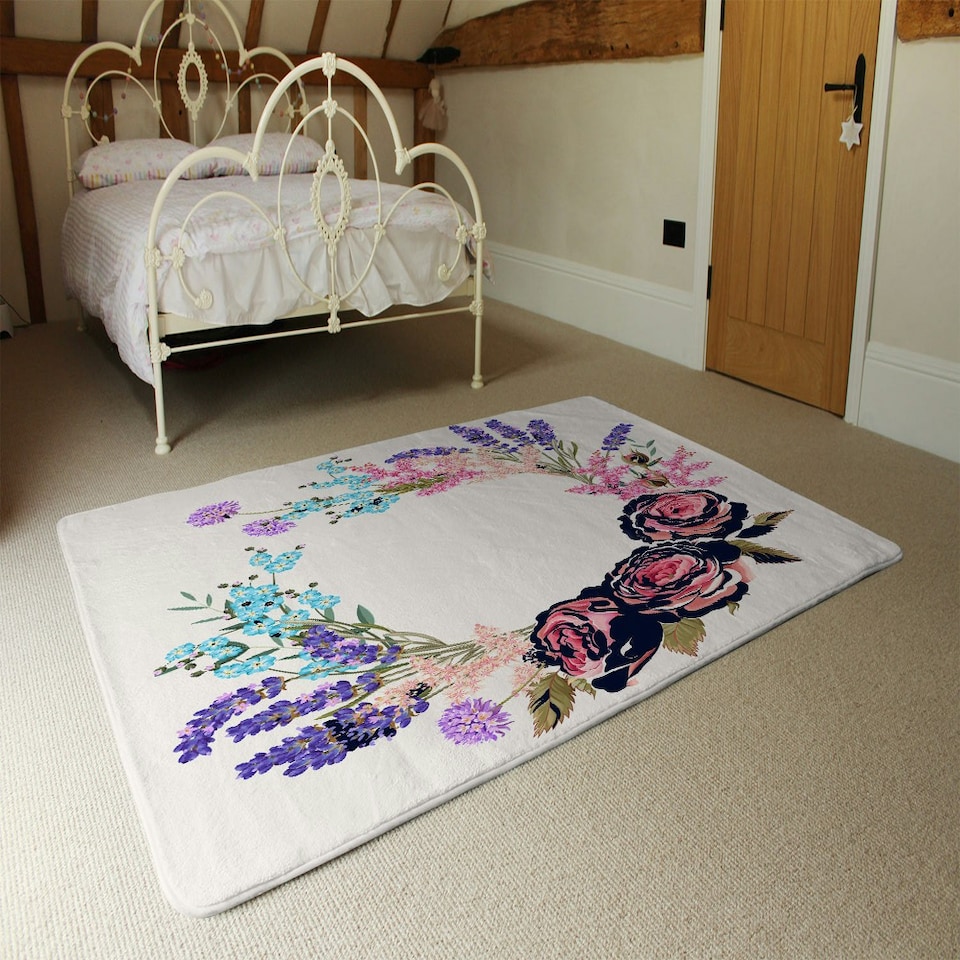 image 1 of Beautiful Reath (Rug) Purple | Large: 140x200cm