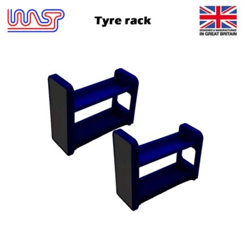 image 1 of Slot Car Scenery Track Side Tyre Wheel Rack Black with Logos 1:32 WASP